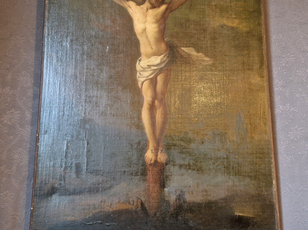 Scène de Crucifixion - d’après Simon Vouet Travail d'école- 1742-photo-2