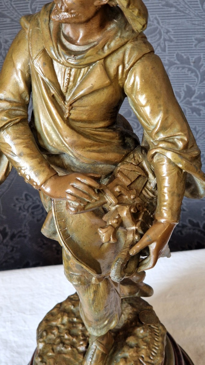 Spelter Sculpture "the Persian" By Théodore Doriot (1829-1937)-photo-7