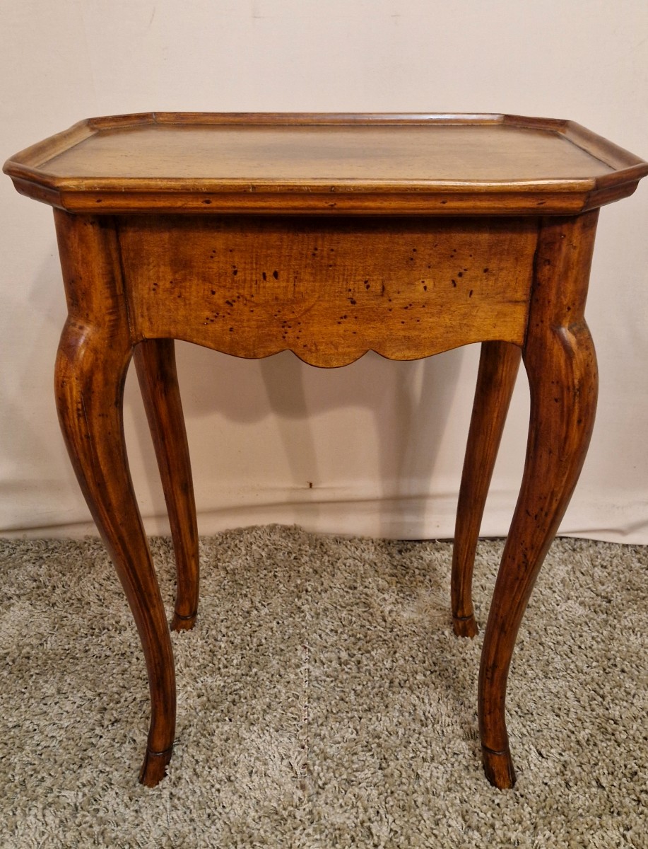 Louis XV Style Side Table In Walnut.-photo-3