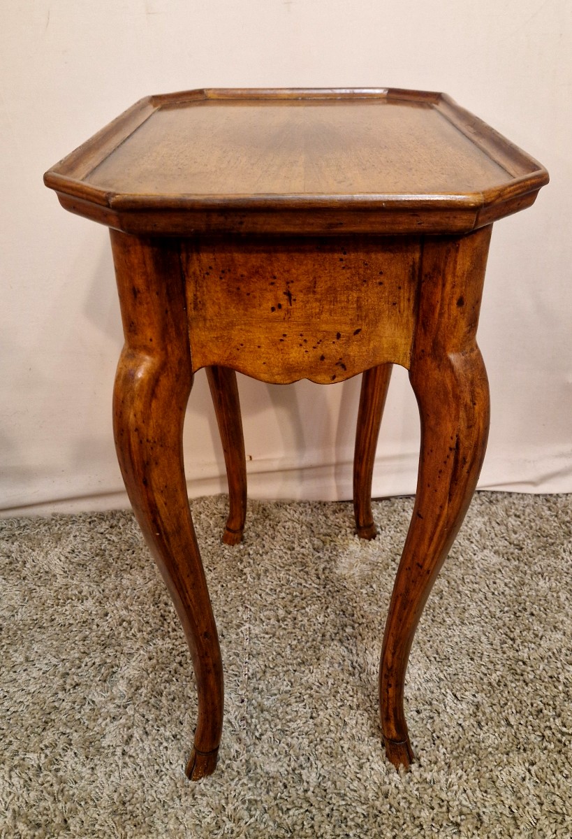 Louis XV Style Side Table In Walnut.-photo-4