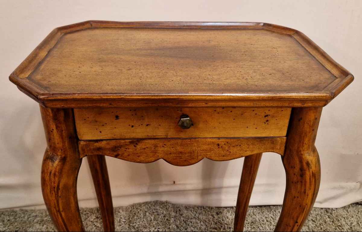 Louis XV Style Side Table In Walnut.-photo-1