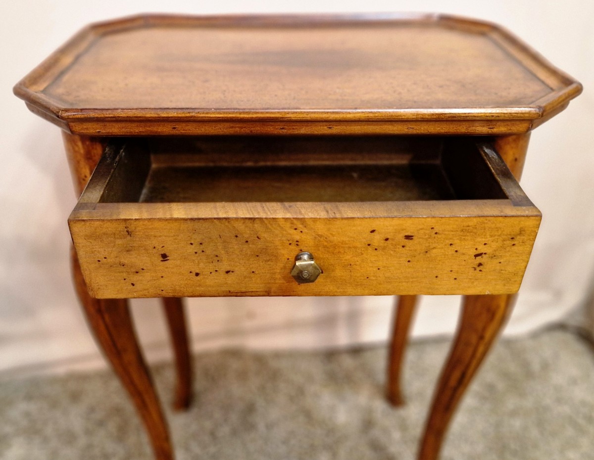 Louis XV Style Side Table In Walnut.-photo-2