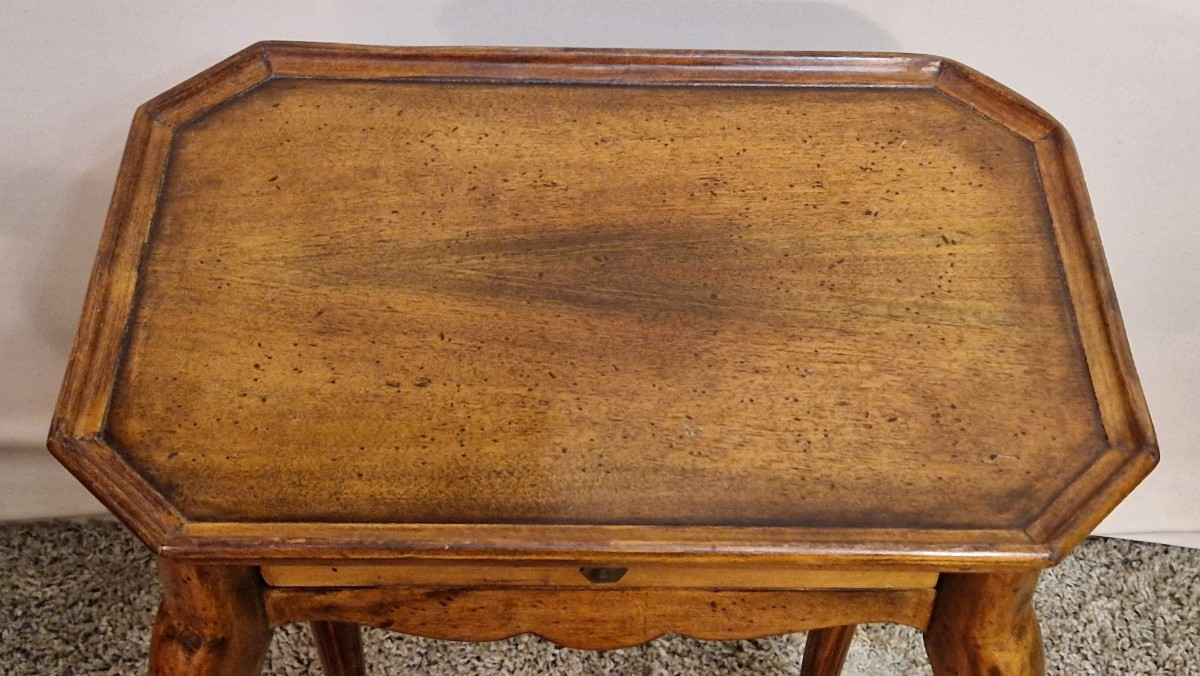 Louis XV Style Side Table In Walnut.-photo-3