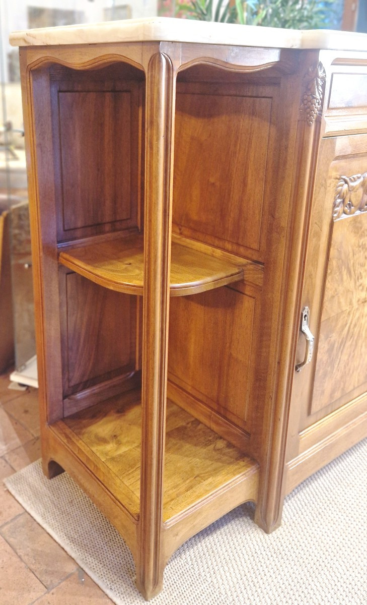 Buffet époque fin Art Nouveau École de Nancy en noyer Gauthier Poinsignon ( non signé)-photo-3