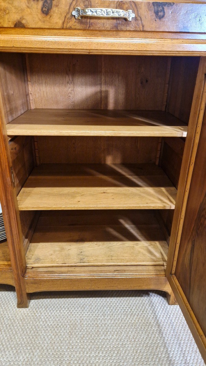 Buffet époque fin Art Nouveau École de Nancy en noyer Gauthier Poinsignon ( non signé)-photo-4