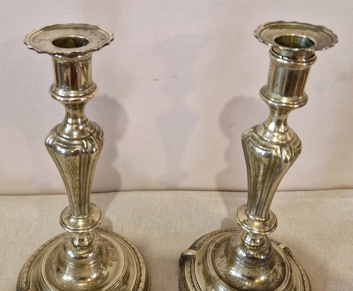 Pair Of 19th-century Gilt Bronze Candlesticks-photo-3