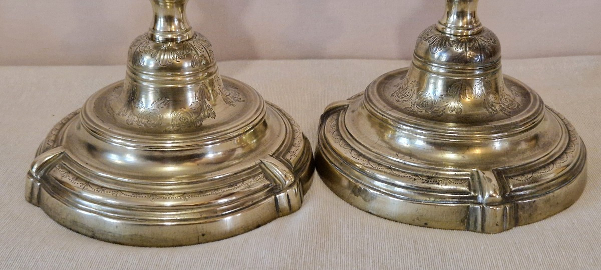 Pair Of 19th-century Gilt Bronze Candlesticks-photo-1