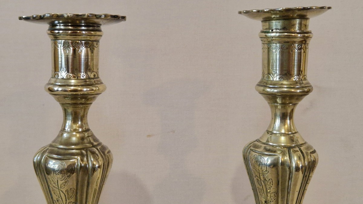 Pair Of 19th-century Gilt Bronze Candlesticks-photo-4