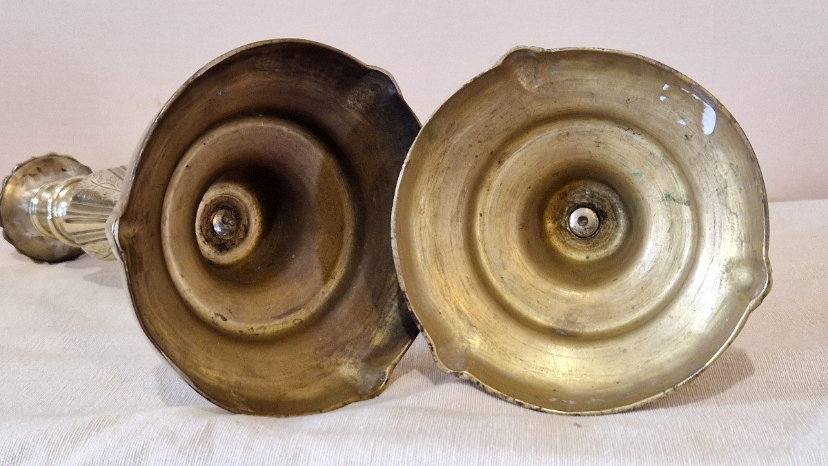 Pair Of 19th-century Gilt Bronze Candlesticks-photo-8