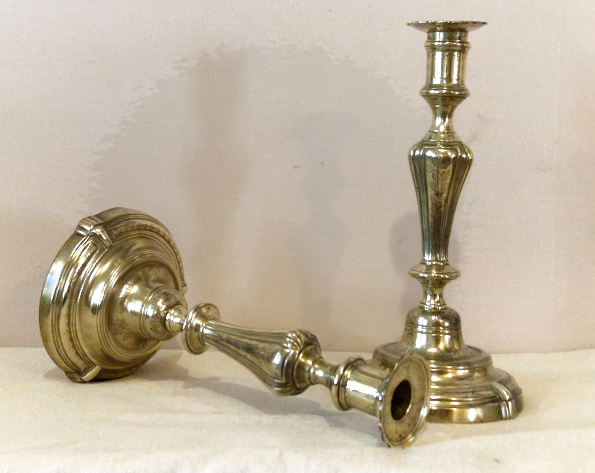 Pair Of 19th-century Gilt Bronze Candlesticks