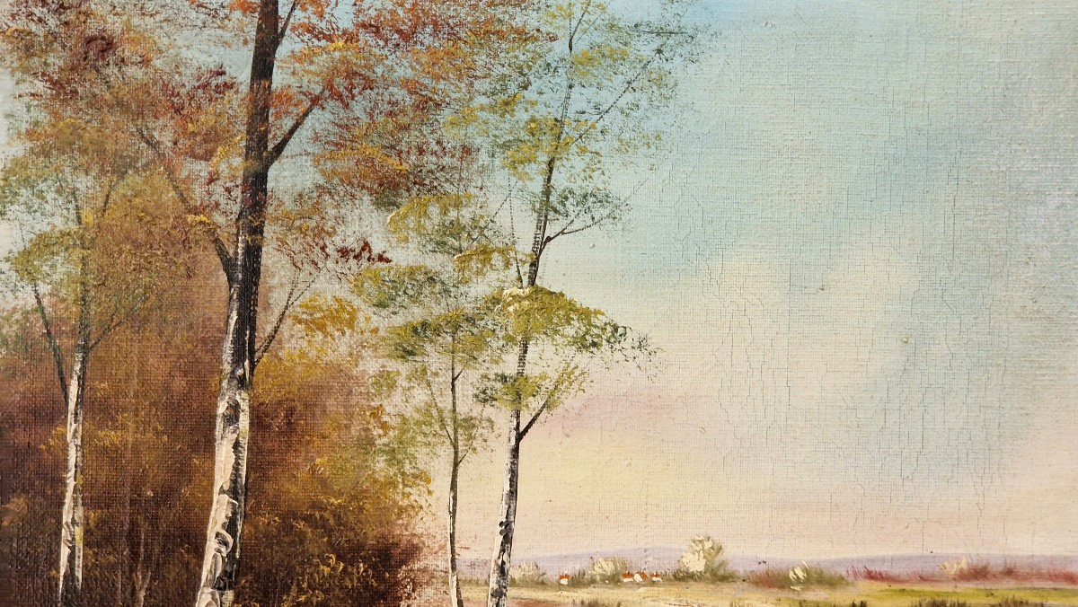 École de Barbizon – Paysage de sous bois signé  Lolet-photo-5