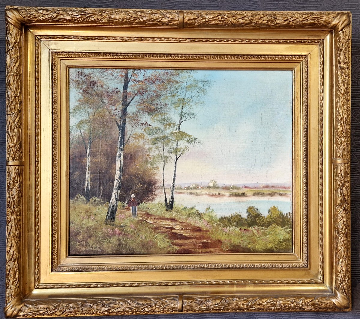 École de Barbizon – Paysage de sous bois signé  Lolet