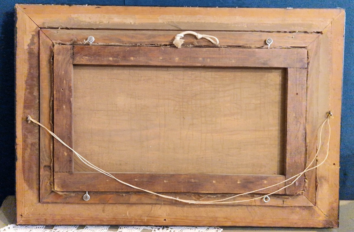 Alfred MONTAGUE (1832-1870) – "Scène animée en bord de fleuve" – XIXe siècle-photo-6