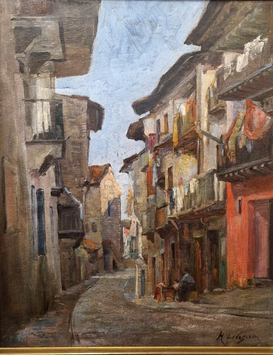 Henri Levasseur (1853-1934) – Picturesque Village Alley-photo-2