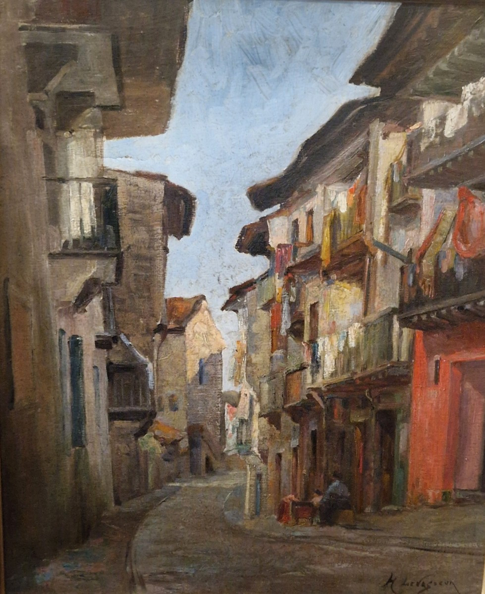 Henri Levasseur (1853-1934) – Picturesque Village Alley-photo-4
