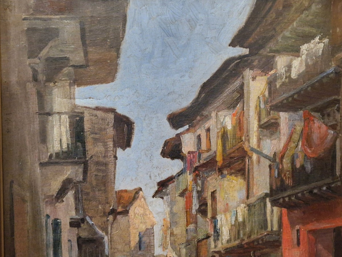 Henri Levasseur (1853-1934) – Picturesque Village Alley-photo-4