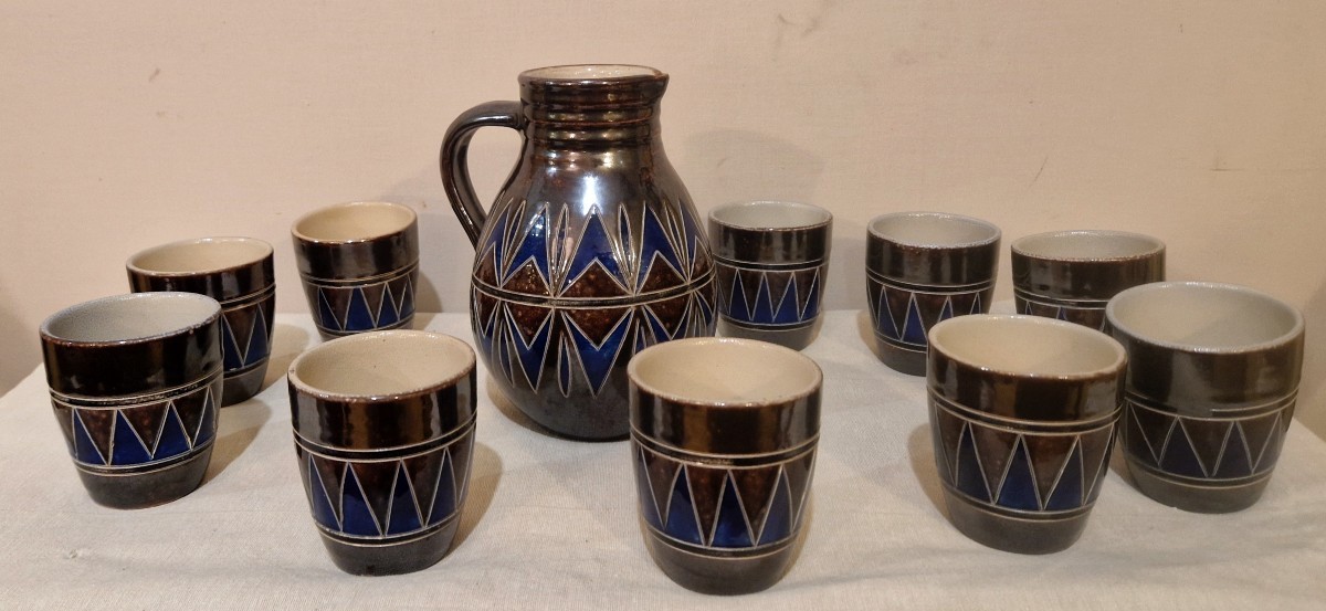 Service à cidre/bière en céramique -art déco -Zoller .