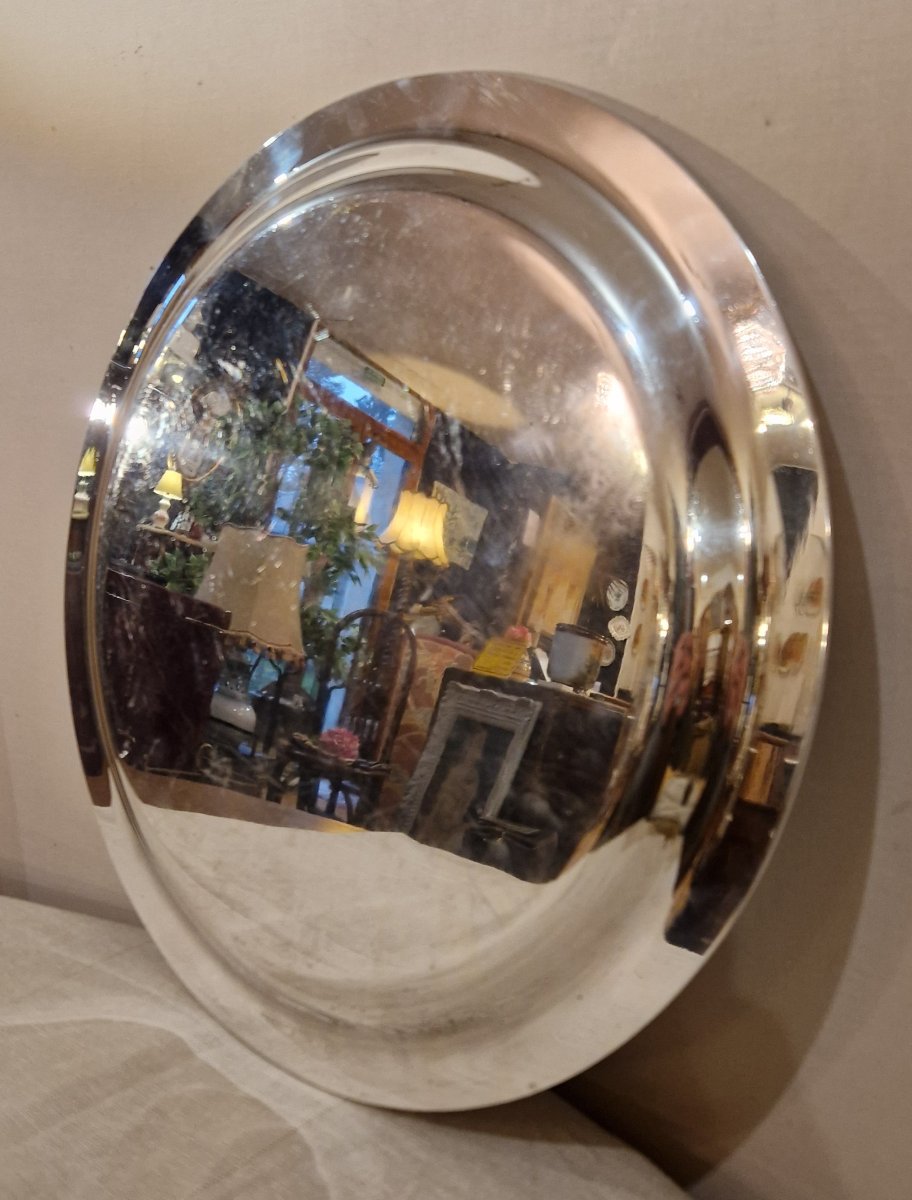 Round Silver Metal Serving Dish/tray-photo-2