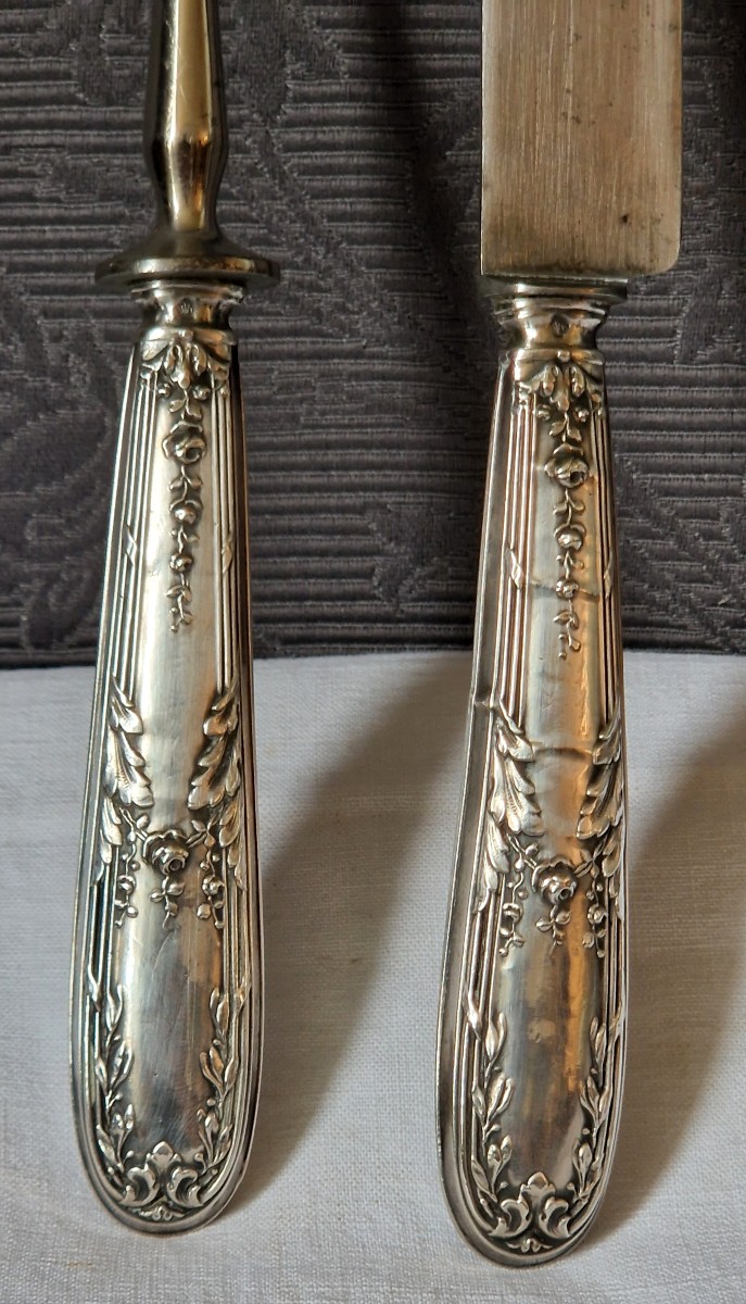 19th Century Silver Carving Set-photo-3