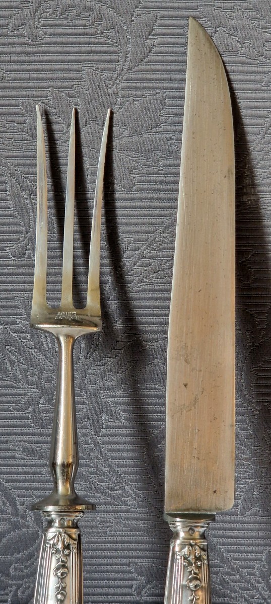 19th Century Silver Carving Set-photo-4