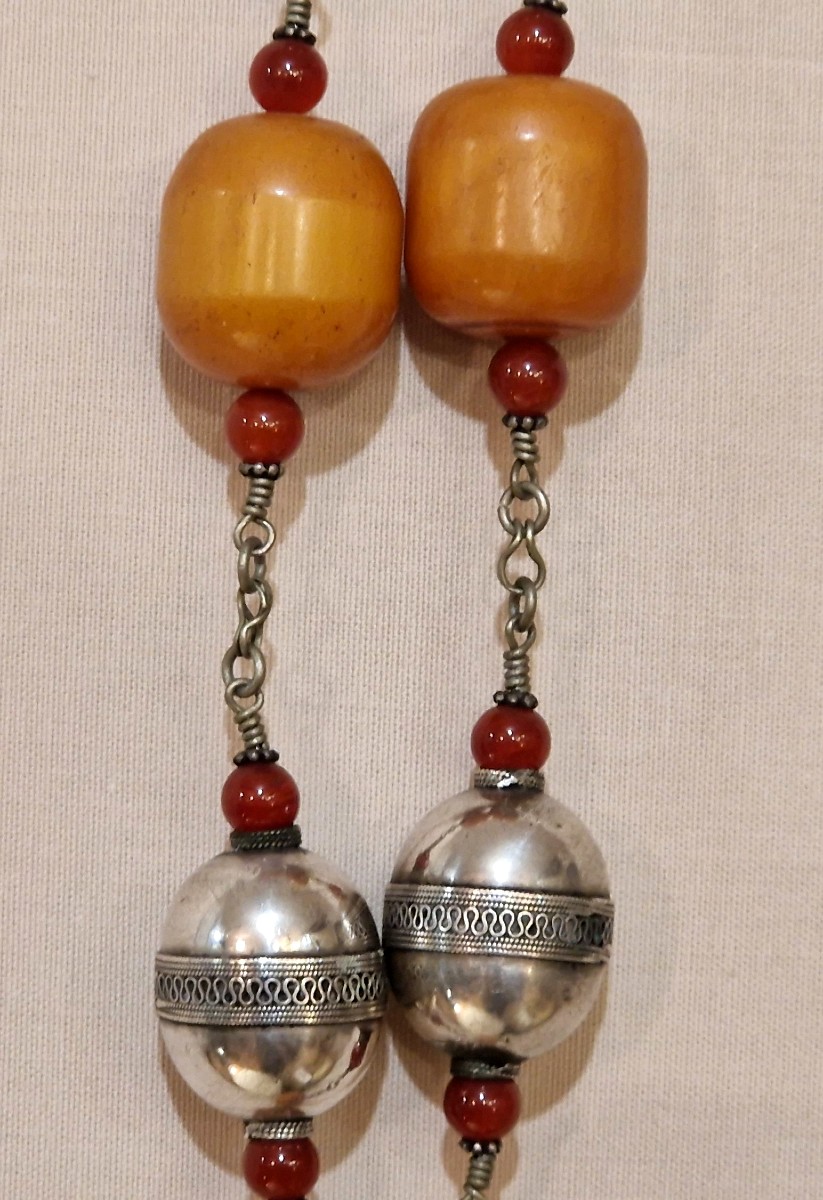 Moroccan Amber Necklace, 19th Century-photo-1