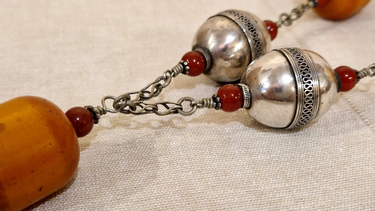 Moroccan Amber Necklace, 19th Century-photo-6