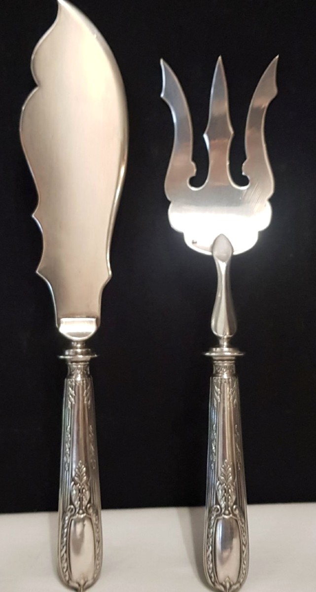 Service à Poisson - Argent Fourré Et Métal Argent-photo-3