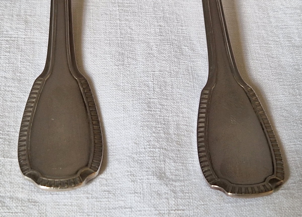 Paire de couvert à salade - métal argent - Christofle-photo-1
