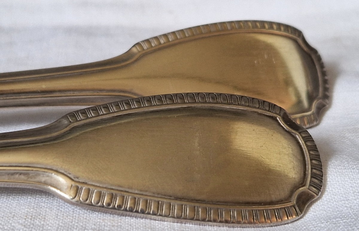 Paire de couvert à salade - métal argent - Christofle-photo-3