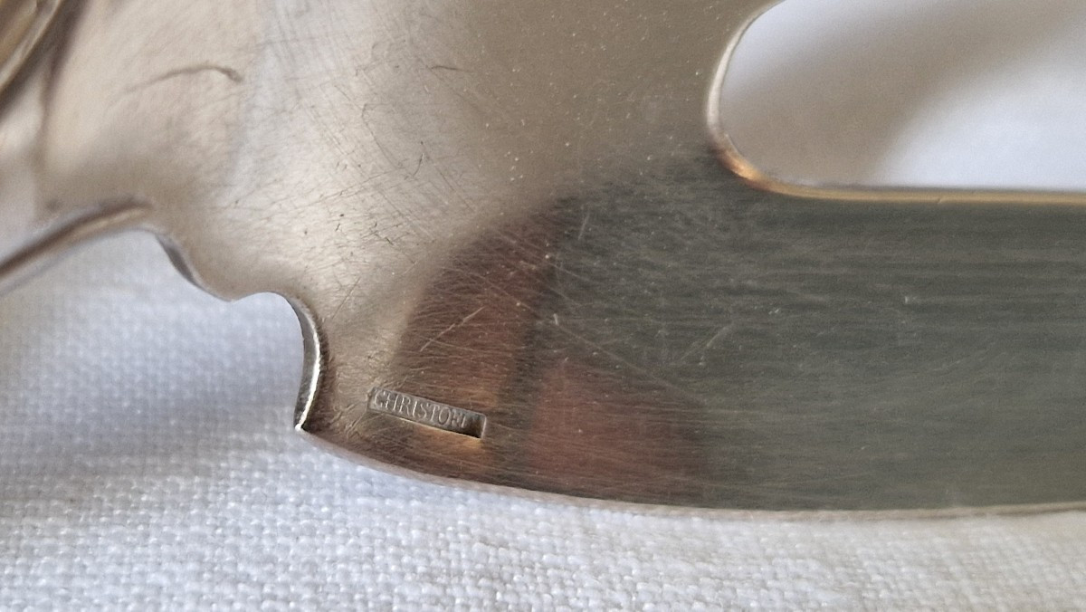 Paire de couvert à salade - métal argent - Christofle-photo-5