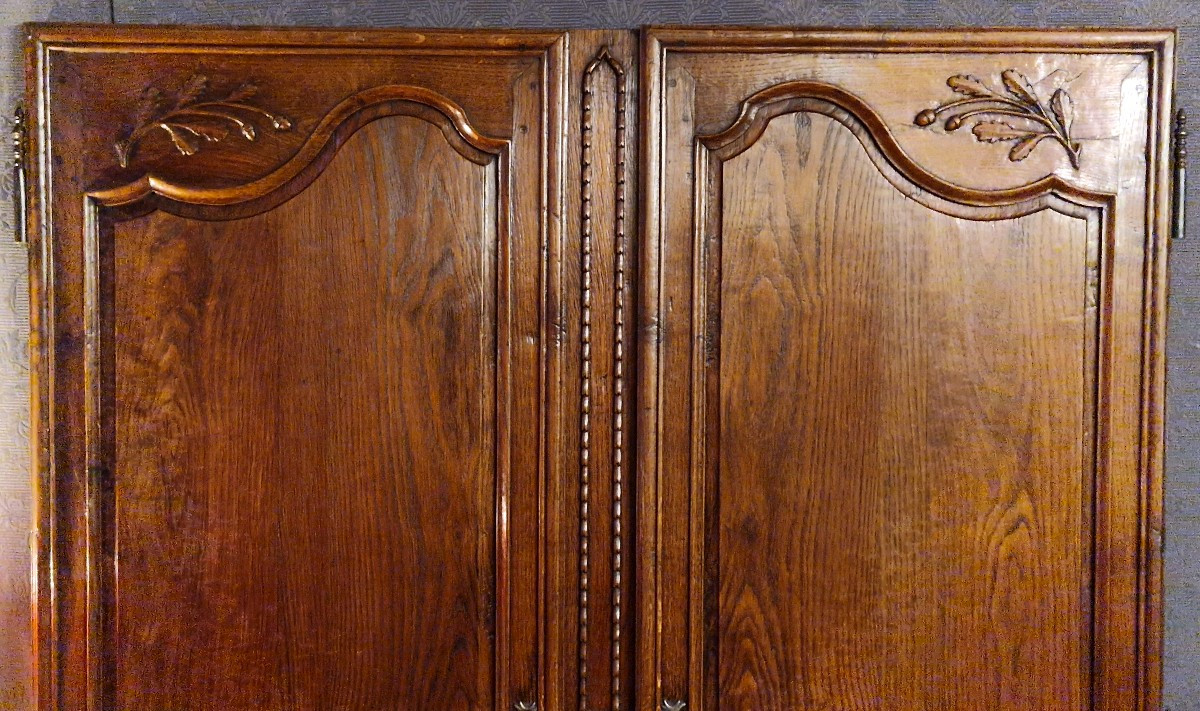Paire de portes en chêne sculpté XIXe-photo-2