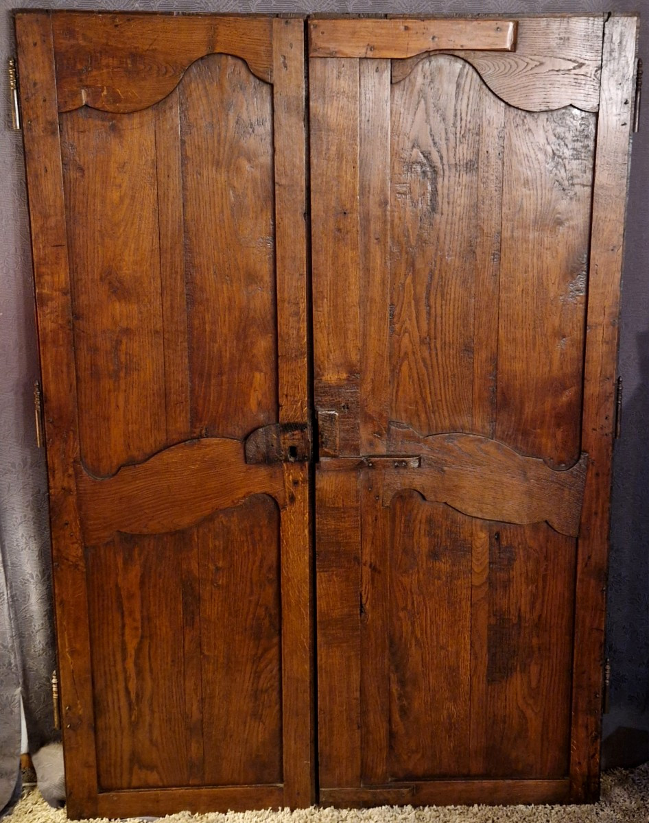 Paire de portes en chêne sculpté XIXe-photo-5