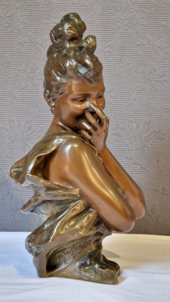 Buste Art Nouveau - Bronze - George Van Sraeten (1856-1941)-photo-2