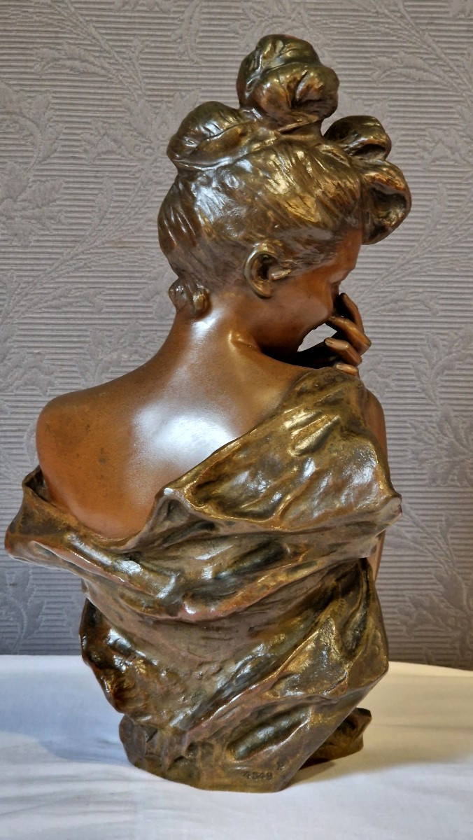 Buste Art Nouveau - Bronze - George Van Sraeten (1856-1941)-photo-3
