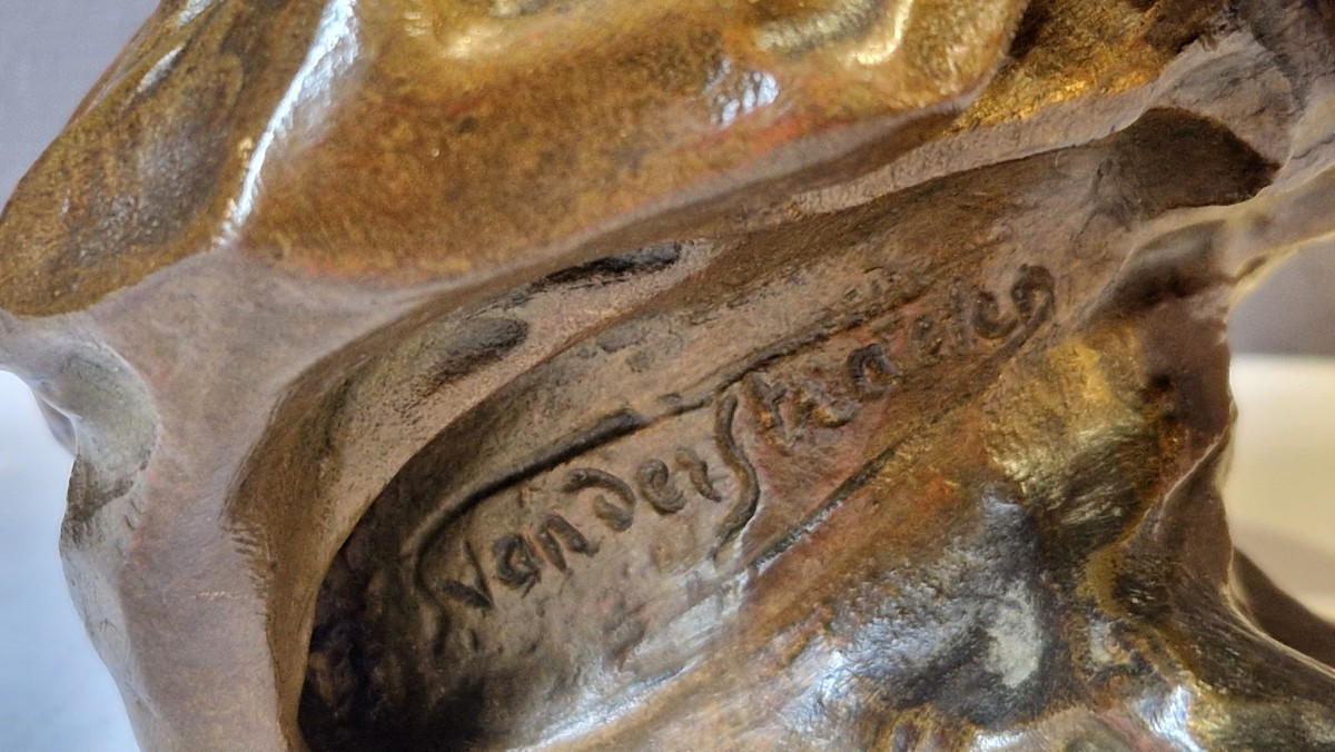 Buste Art Nouveau - Bronze - George Van Sraeten (1856-1941)-photo-2