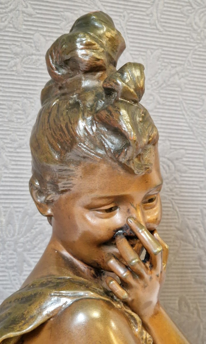 Buste Art Nouveau - Bronze - George Van Sraeten (1856-1941)-photo-4