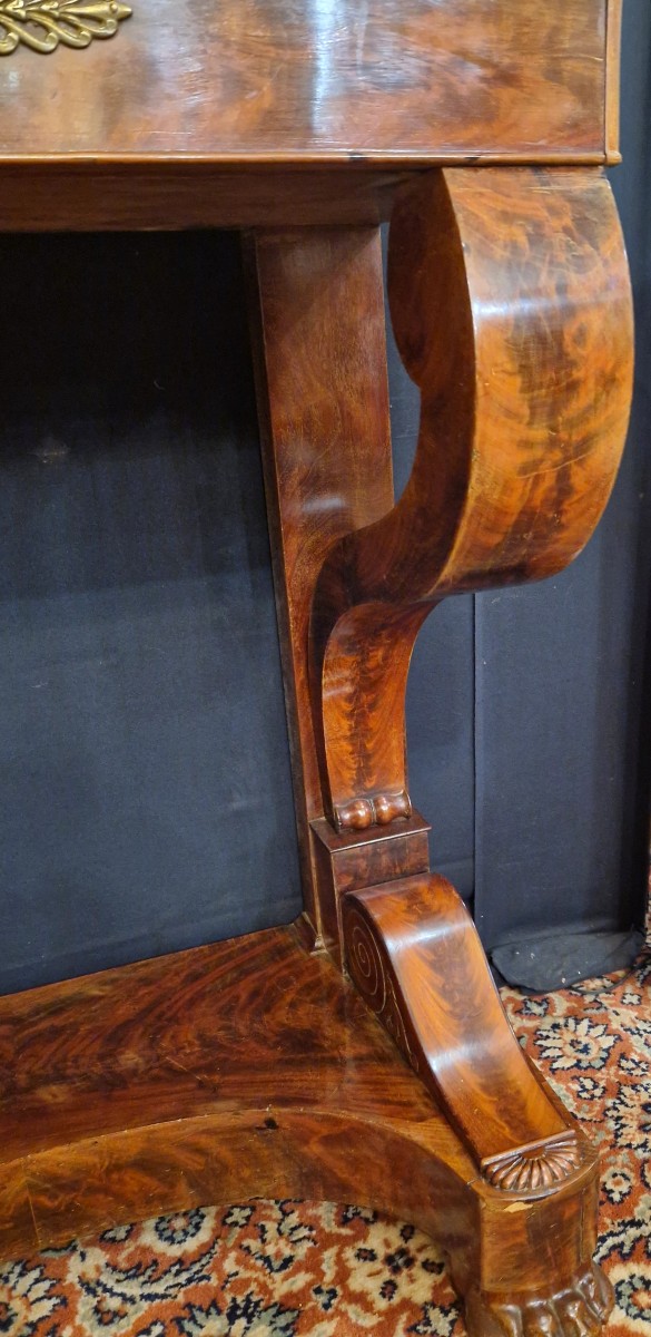 Mahogany Console Table, Restoration Period-photo-3