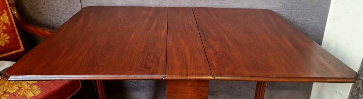 Table gateleg en acajou massif d'époque napoléon III-photo-2