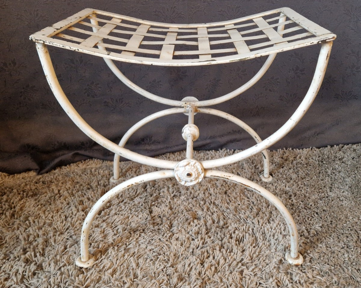 Tabouret de salon de  jardin XIXe-photo-3