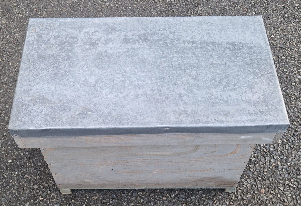 Petit banc coffre de jardin - Art populaire- XXe-photo-2