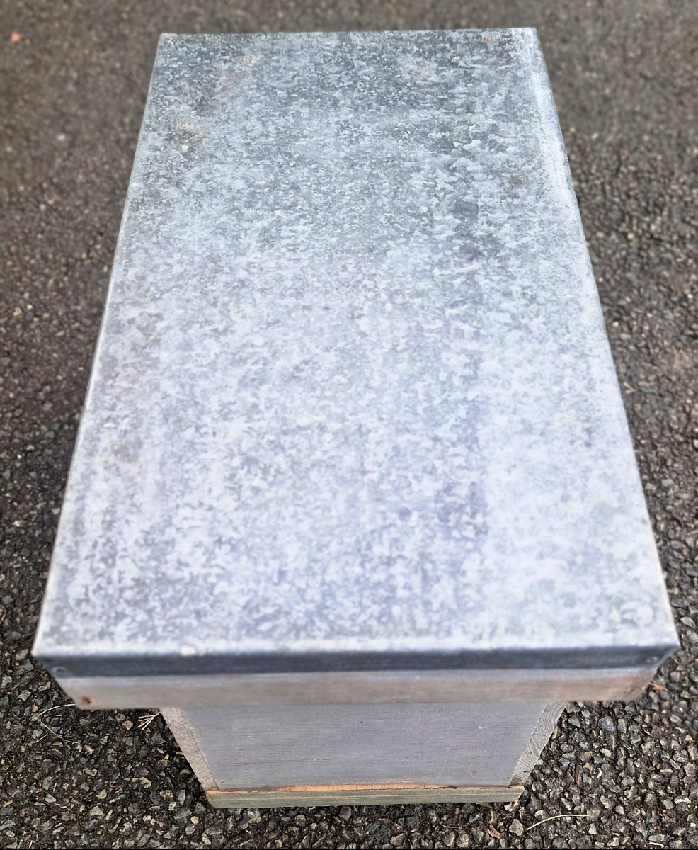 Petit banc coffre de jardin - Art populaire- XXe-photo-1