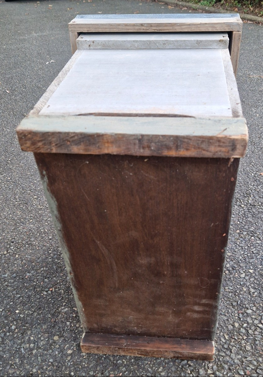 Petit banc coffre de jardin - Art populaire- XXe-photo-2