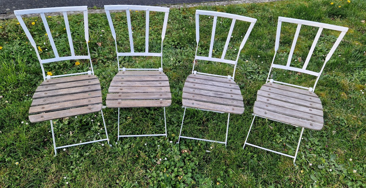 Ensemble de 4 chaises de  salon de jardin -photo-2
