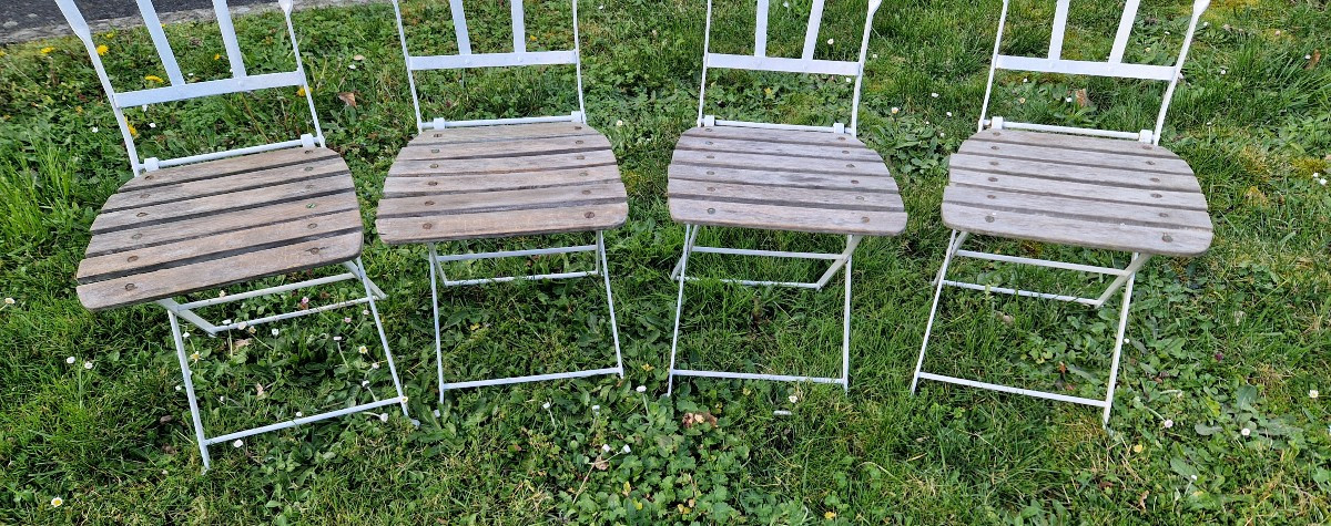 Ensemble de 4 chaises de  salon de jardin -photo-3