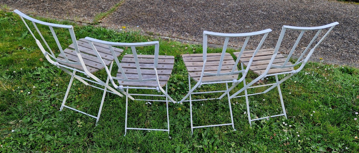 Ensemble de 4 chaises de  salon de jardin -photo-1