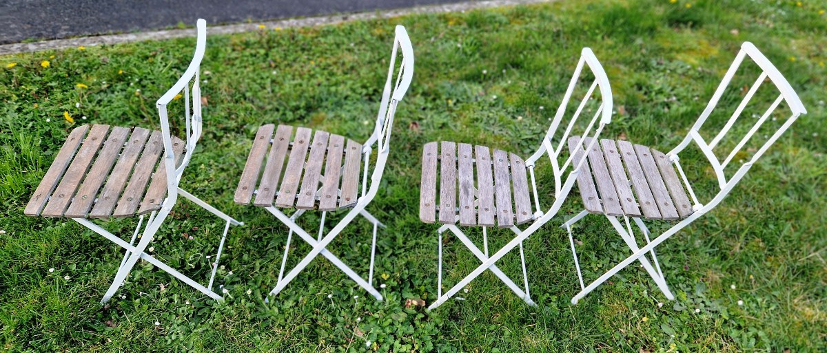 Ensemble de 4 chaises de  salon de jardin -photo-2