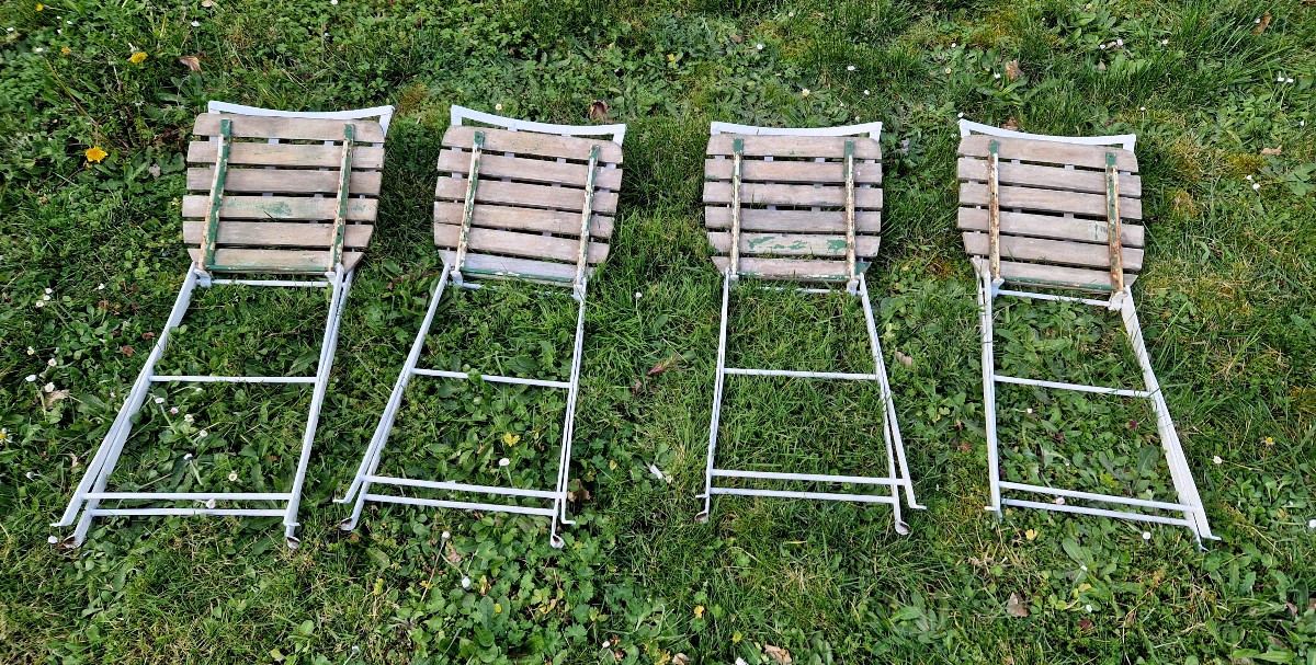 Ensemble de 4 chaises de  salon de jardin -photo-3