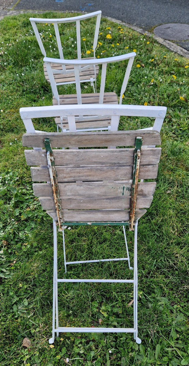 Ensemble de 4 chaises de  salon de jardin -photo-4