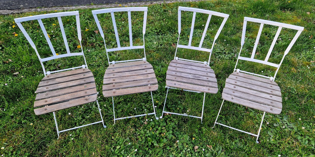 Ensemble de 4 chaises de  salon de jardin 