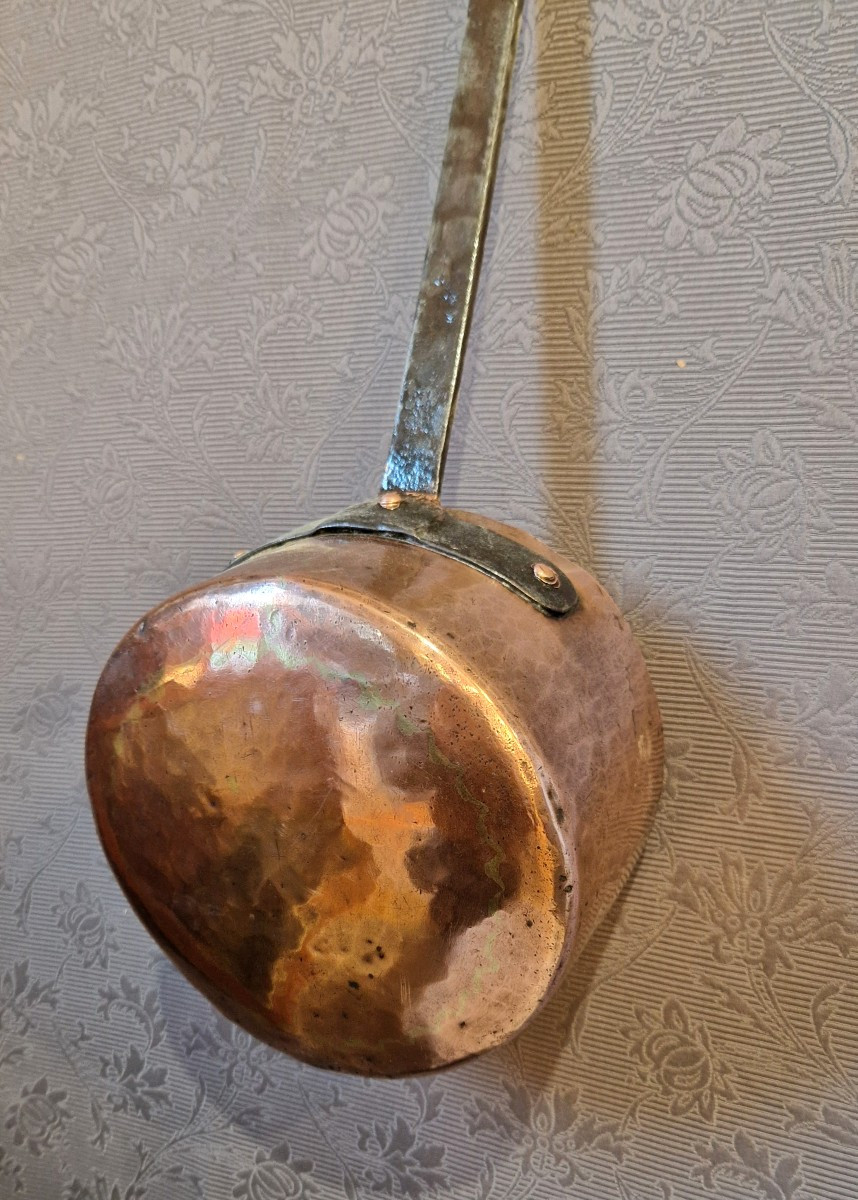 19th Century Hammered Copper Casserole-photo-3